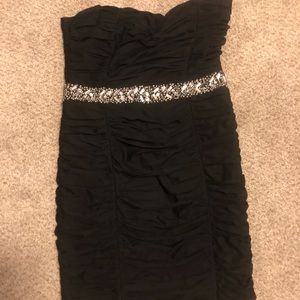 Strapless black dress